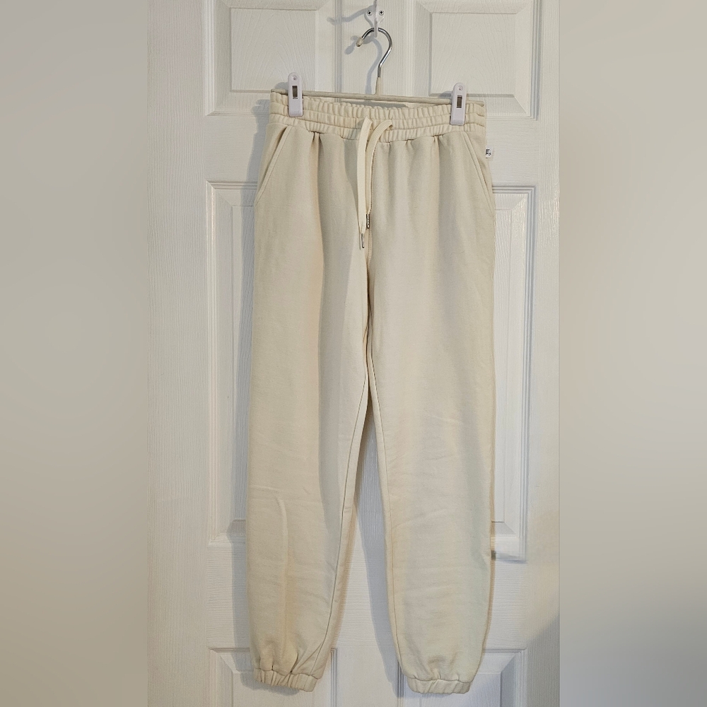 WoolX XSM Parker sweat pants in cream.